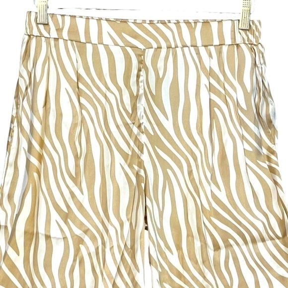 Happily Grey Dilky Zebra Print Wide Leg Trouser. Beige and White. Large NWT - Picture 3 of 8